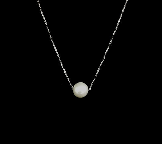 Necklace Pearl With Chain Ca 9-12mm X 45cm