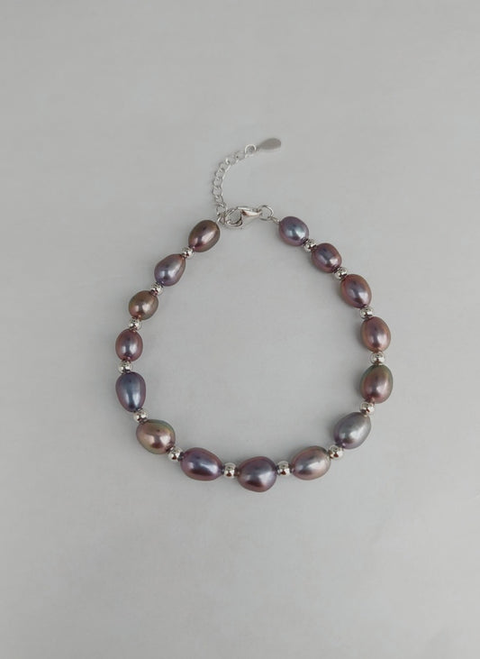 Bracelet Pearl Oval Mix With Beads 5-6mm