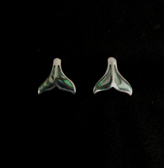 Earring Stud Whale Tail  Abalone 1,2cm