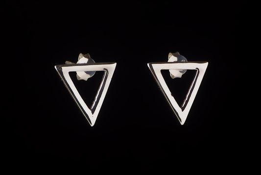 Earring Stud Triangle Hole 1.9cm - Bambu Silver Jewellry