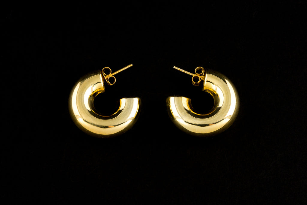 Earring Aro Pipe Fat 8 x 30mm - Bambu Silver Jewellry