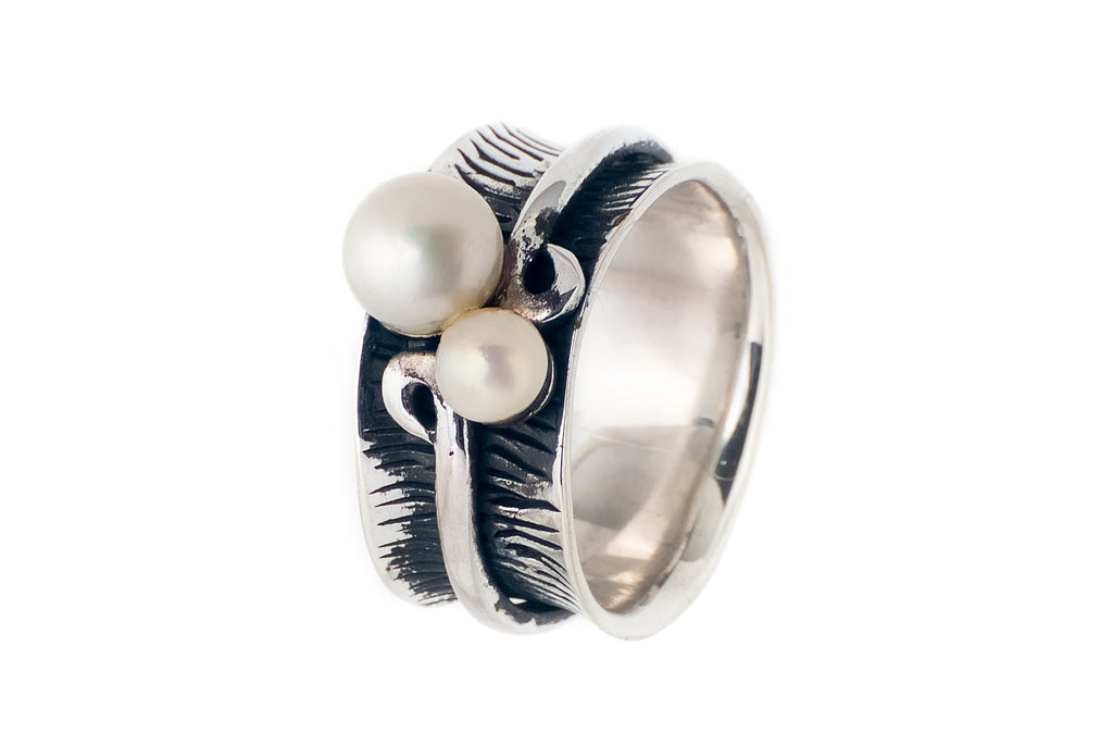 Ring Pearl Oxid Sp 1cm