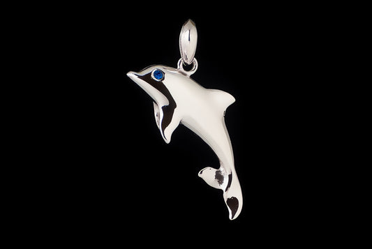 Pendant Dolphin With Eye Stone 3cm