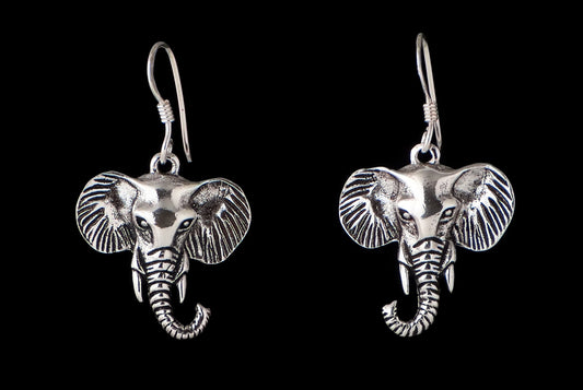Earring Elephant Head Oxid 2cm