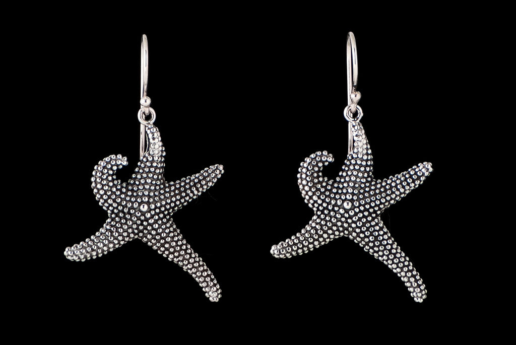 Earring Sea Star Oxid Hook Medium 3cm