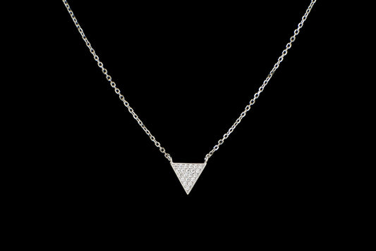 Necklace Catt Triangle Zircon - Bambu Silver Jewellry