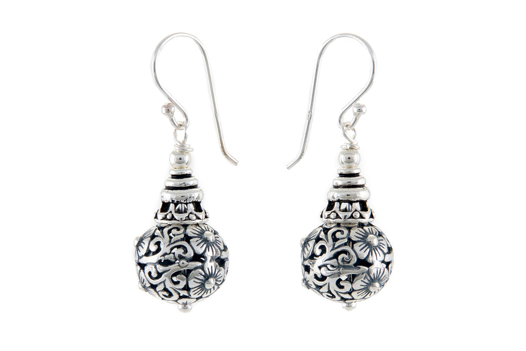 Earring Ball Flower Oxid