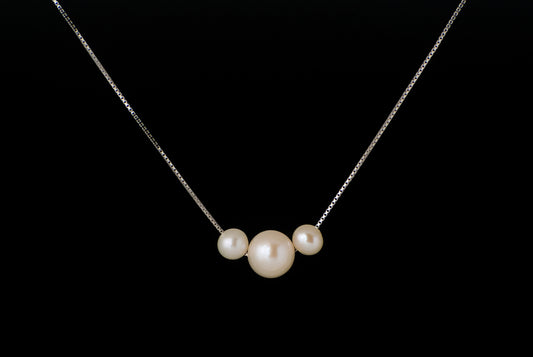 Necklace Pearl with Chain 3 In 1