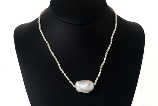 Necklace Pearl With Baroque  3-4 mm