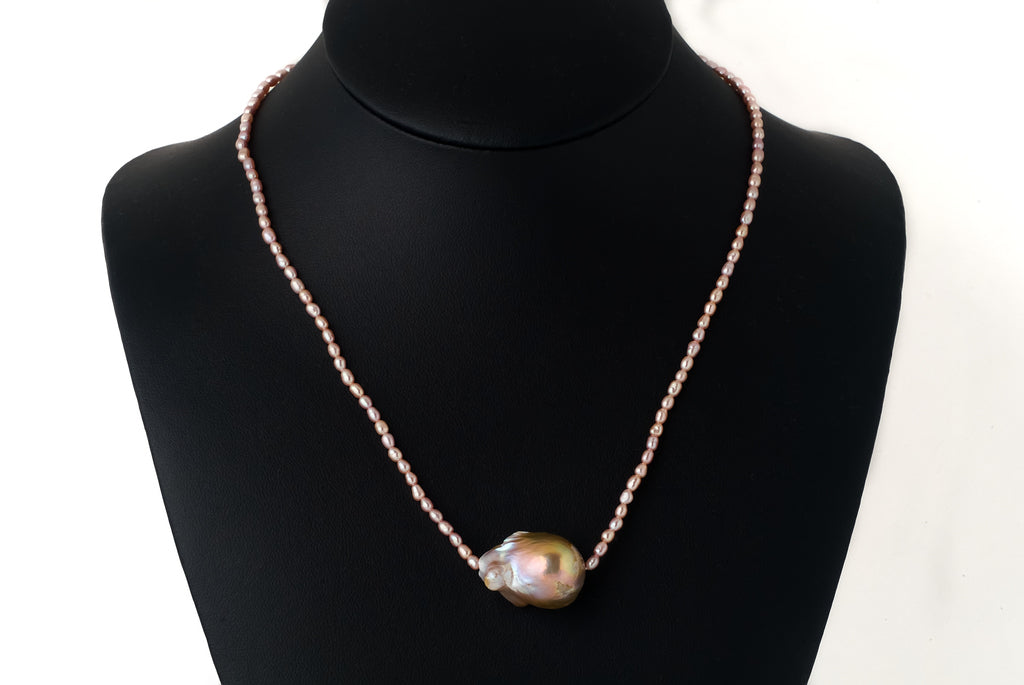 Necklace Pearl With Baroque  3-4 mm