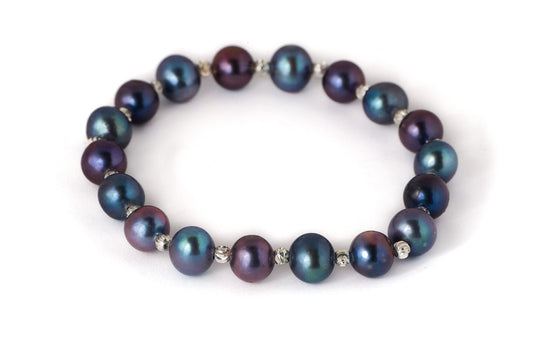 Bracelet Pearl Mix Colour with Beads 7-8mm - Bambu Silver Jewellry