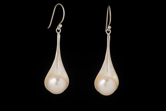 Earring Pearl Leaf - Bambu Silver Jewellry