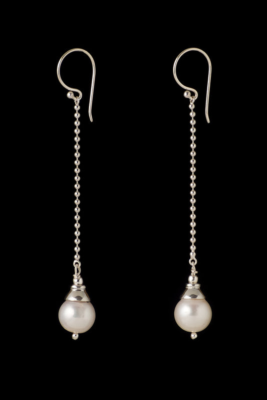 Earring Pearl with Chain 9-10mm