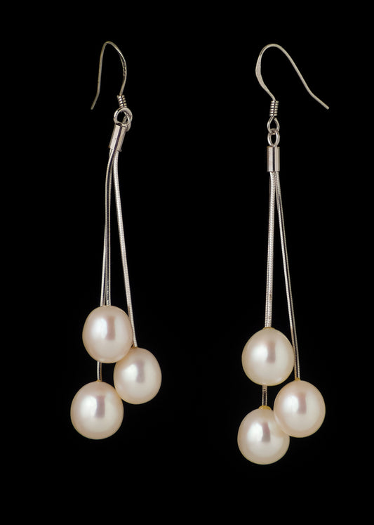 Earring Pearl Vivian with Chain 7-8mm