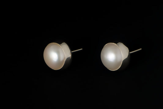 Earring Pearl Stud with List 10-12mm
