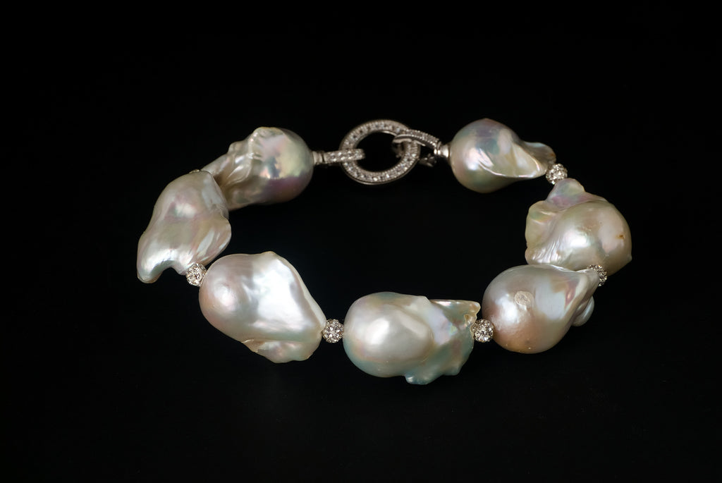 Bracelet Pearl Baroque W.Zircon Beads