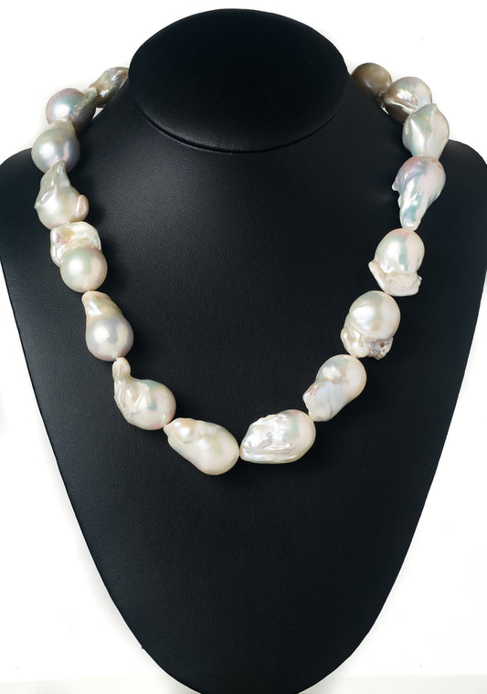 Necklace Pearl Baroque White 3-3.5 X 50cm