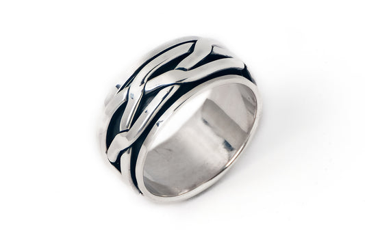Ring Man Spinning Tribal - Bambu Silver Jewellry