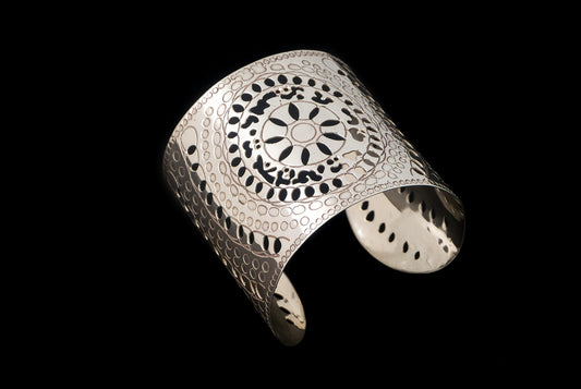 Cuff Gergaji Silver 5.5cm - Bambu Silver Jewellry
