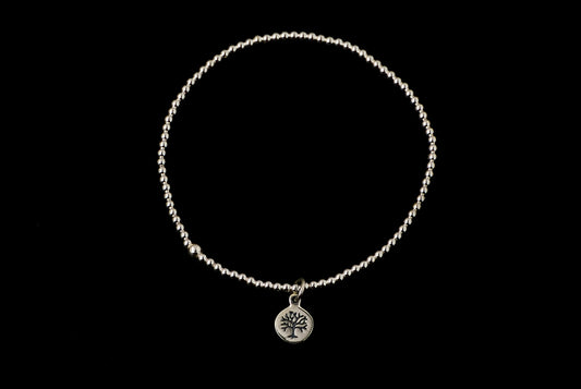 Bracelet Ball Elastic Tree Of Life 1.5-2mm - Bambu Silver Jewellry