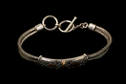 Bracelet Silver Gold - Bambu Silver Jewellry