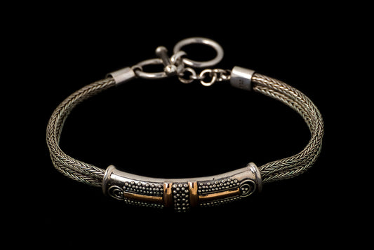 Bracelet Silver Gold - Bambu Silver Jewellry