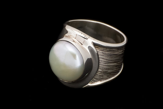 Ring Pearl Mabe Lines Bro