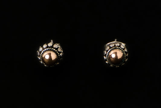 Earring Stud Silver Gold Arma - Bambu Silver Jewellry