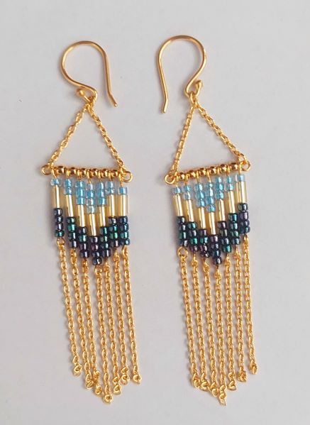 Earring Chain With Mix Beads