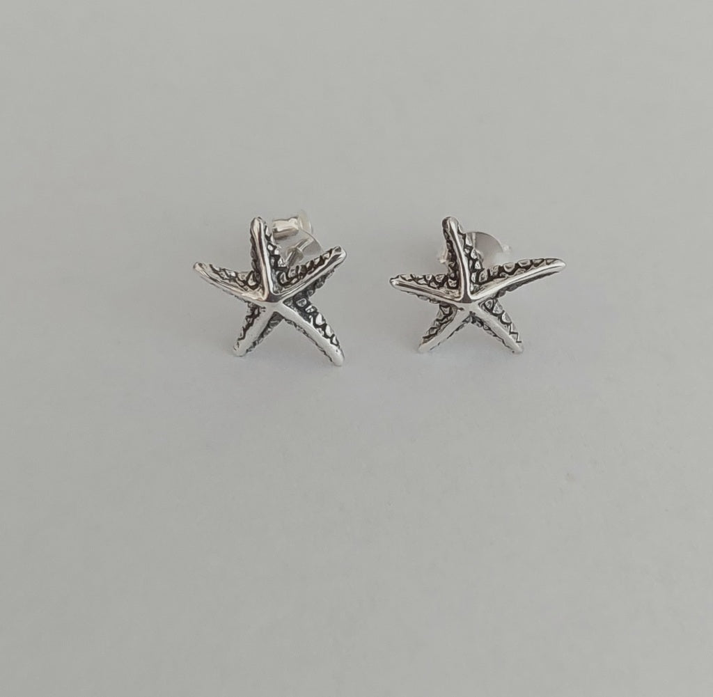 Earring Stud Sea Star Oxid 1,2cm