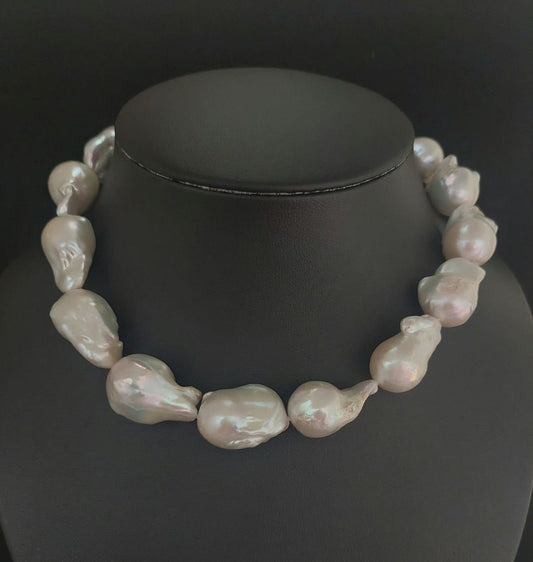 Necklace Pearl Baroque Coker White 15-18mm x 38-41cm