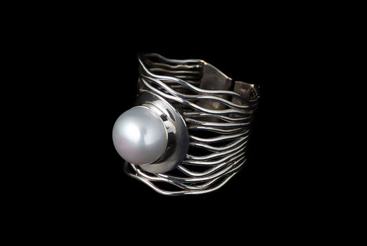 Ring Pearl Kawatan Big 10-11mm - Bambu Silver Jewellry