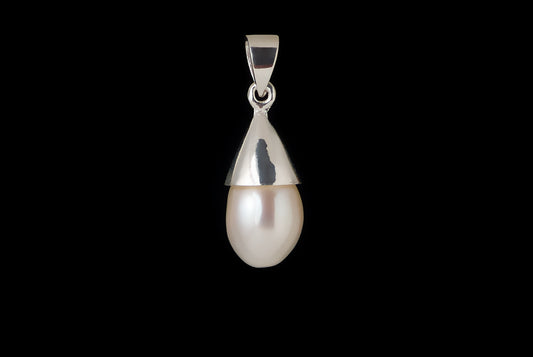Pendant Pearl Drop 10mm - Bambu Silver Jewellry