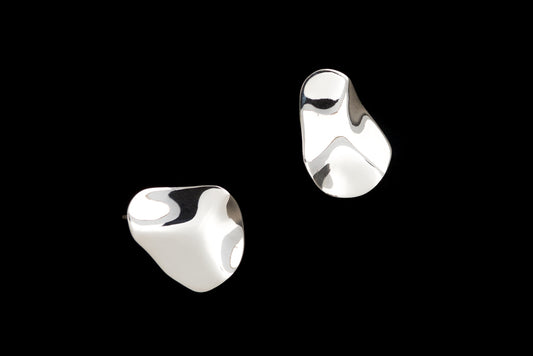 Earring Stud Abstract Plain Planet - Bambu Silver Jewellry