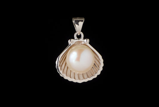 Pendant Pearl Shell Small 1.2cm - Bambu Silver Jewellry