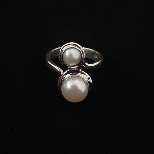 Ring Pearls Twin Bro Free Size Basic Size 7-8
