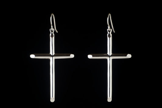 Earring Cross Plain Large 4.5 x 3cm