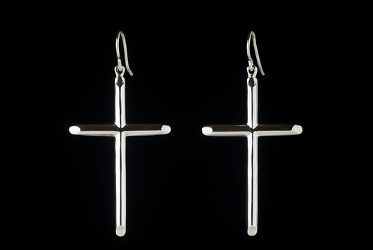 Earring Cross Plain Large 4.5 x 3cm