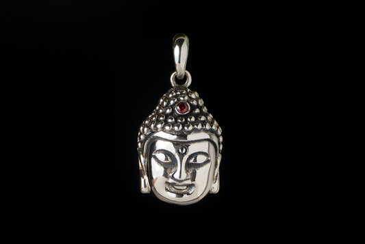 Pendant Budha Head With Stone 2.2 x 1.6cm