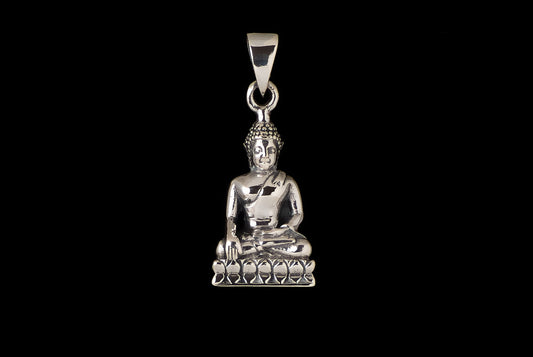 Pendant Budha Sitting Plain With Lotus 2.5cm