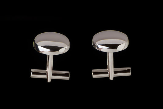 Cufflink Oval Plain - Bambu Silver Jewellry