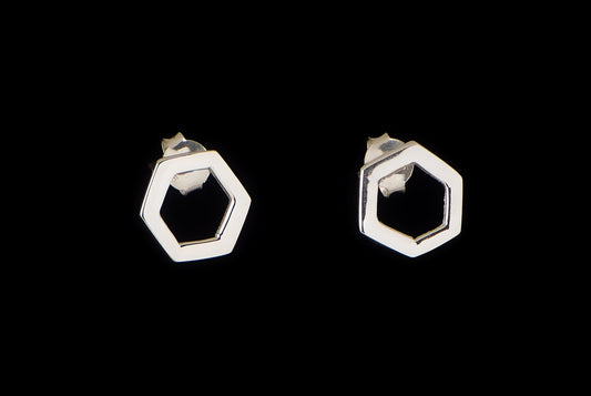 Earring Stud Hexagon