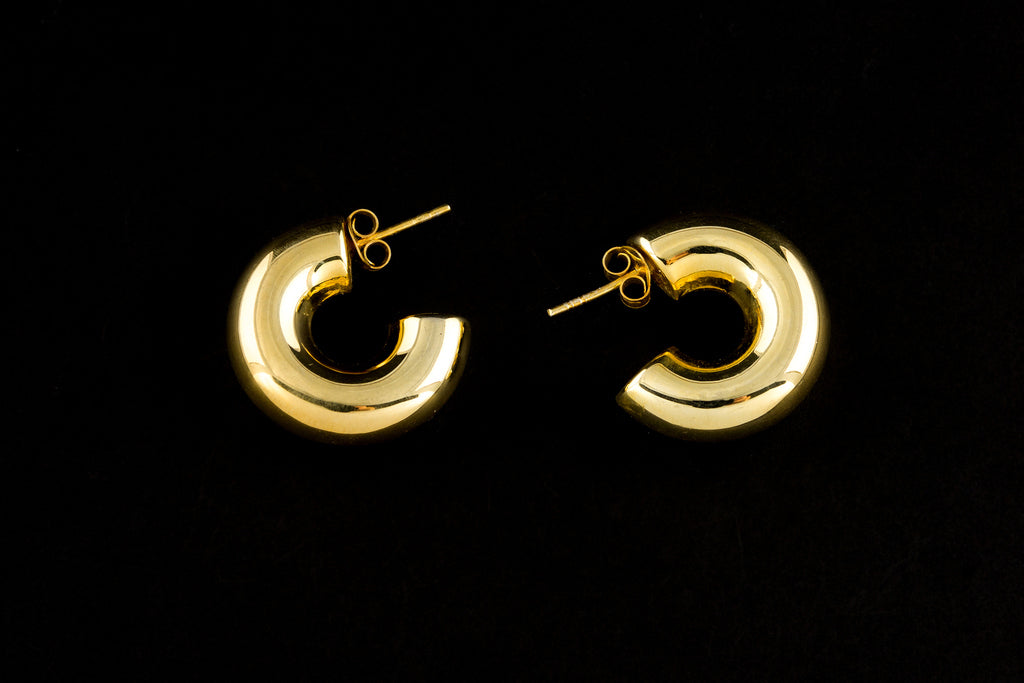 Earring Aro Pipe Fat 8 x 30mm - Bambu Silver Jewellry