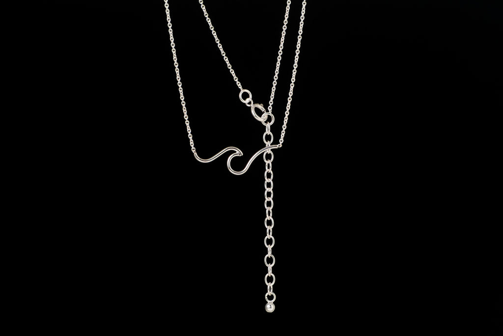 Necklace Wave with Chain - Bambu Silver Jewellry