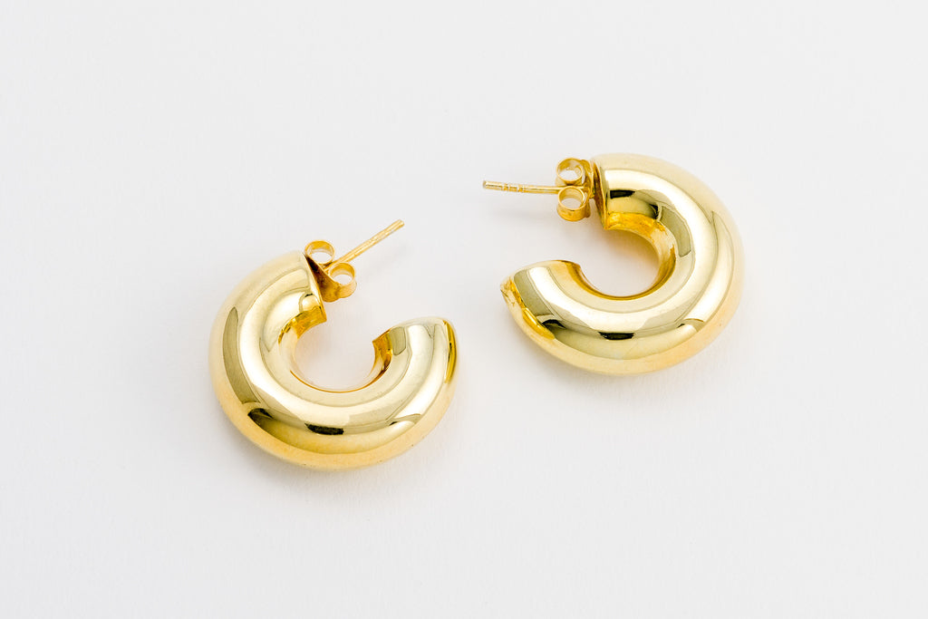 Earring Aro Pipe Fat 8 x 30mm - Bambu Silver Jewellry