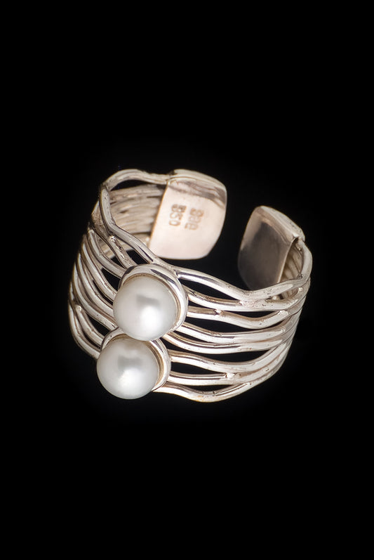 Ring Pearl Kawatan Double