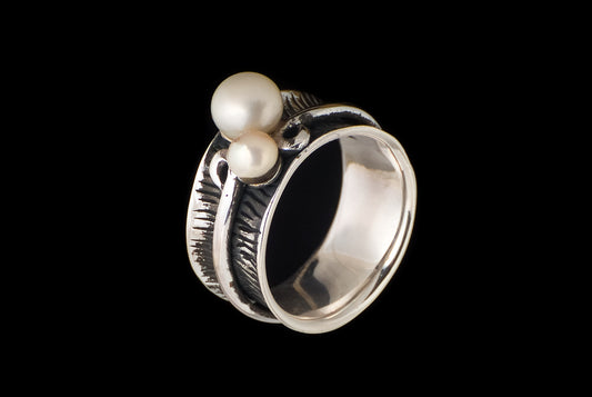 Ring Pearl Oxid Sp 1cm