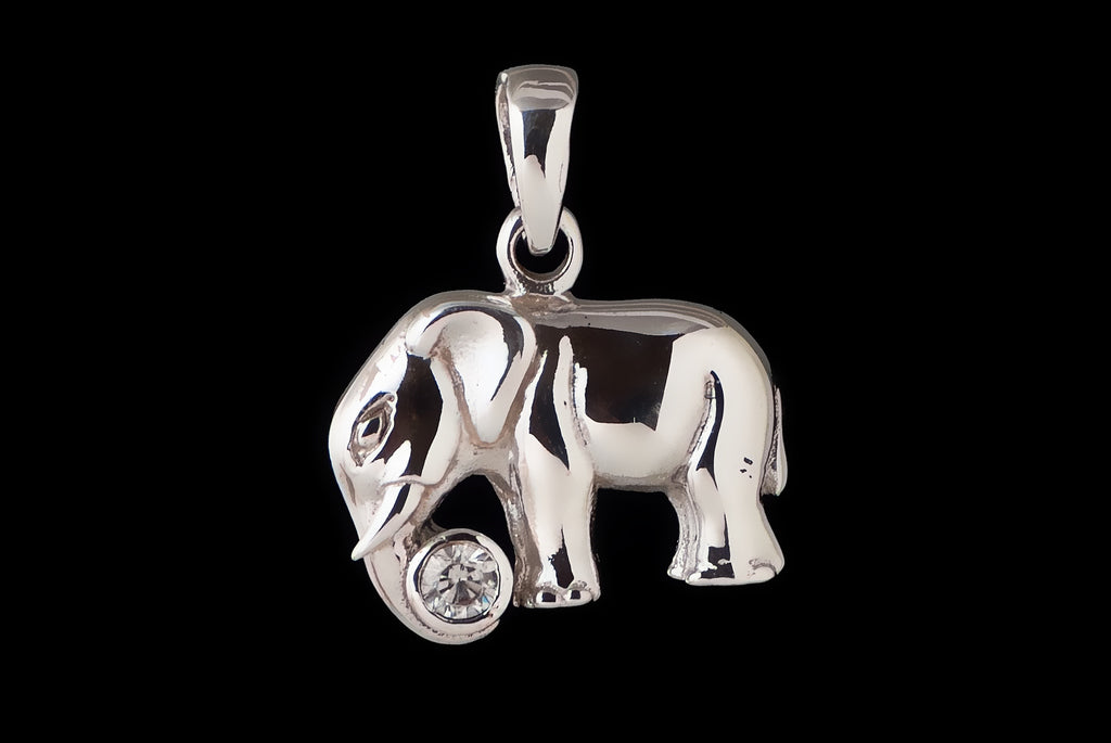 Pendant Elephant Half with Stone 1.6 x 1.9cm