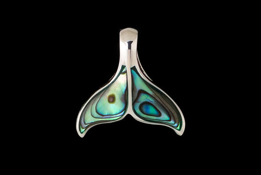 Pendant Whale Tail With Abalony , Shell