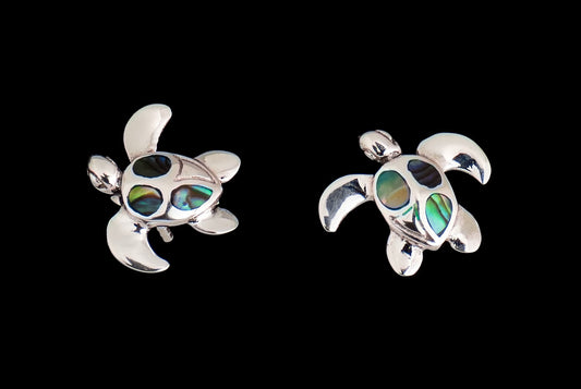 Earring Stud Turtle with Abalony